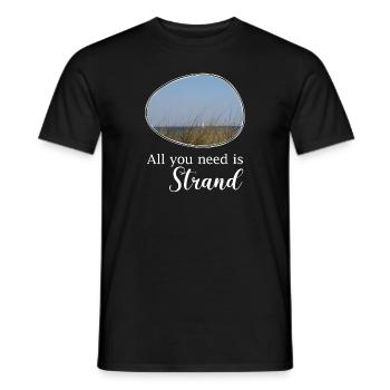 All you need is Strand - Männer T-Shirt - Schwarz - Vorne - AI Model Male 178 light (178cm)