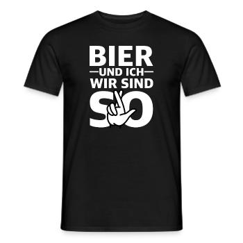 Bier und ich wir sind so | lustige Sprüche, Party - Männer T-Shirt - Schwarz - Vorne - AI Model Male 178 light (178cm)