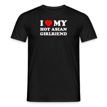 J’aime ma petite amie asiatique très chaude - T-shirt homme - noir - Devant - AI Model Male 178 light (178cm)