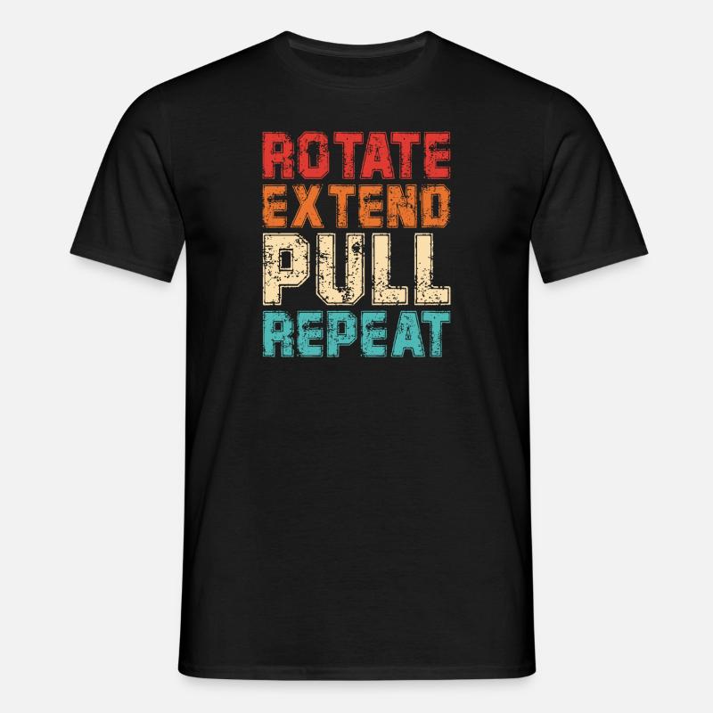 Rotate Extend Pull Repeat - Männer T-Shirt - Schwarz