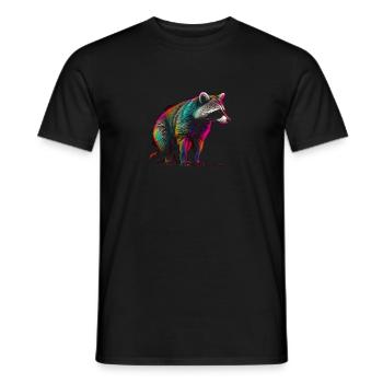 Raccoon Artwork - Raccoon Animal Art - Men's T-Shirt - black - Front - AI Model Male 178 light (178cm)