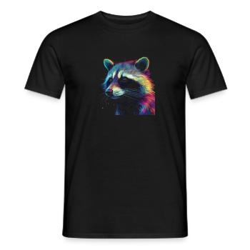 Raccoon Artwork - Raccoon Animal Art - Men's T-Shirt - black - Front - AI Model Male 178 light (178cm)