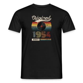 Vintage, 1954, Vintage, 70e anniversaire, Rétro - T-shirt homme - noir - Devant - AI Model Male 178 light (178cm)