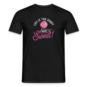La vie est trop courte Rendez-la douce - Lollipop Candy - T-shirt homme - noir - Devant - AI Model Male 178 light (178cm)