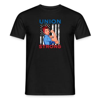 Union Strong Skilled Worker Labor Day - Men's T-Shirt - black - Front - AI Model Male 178 light (178cm)