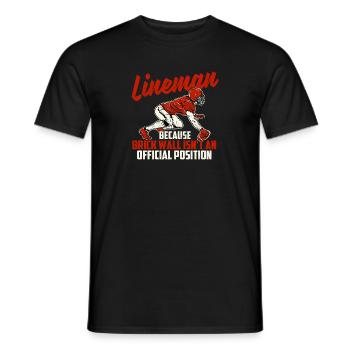 Lineman Because Brick Wall - Joueur de football - T-shirt homme - noir - Devant - AI Model Male 178 light (178cm)