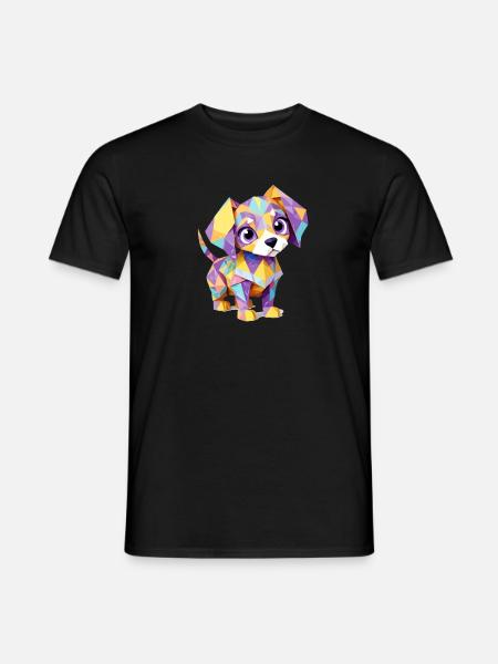Welpe Verspielt Entzückend Spaß Tier Bunt Niedlich - Männer T-Shirt - Schwarz