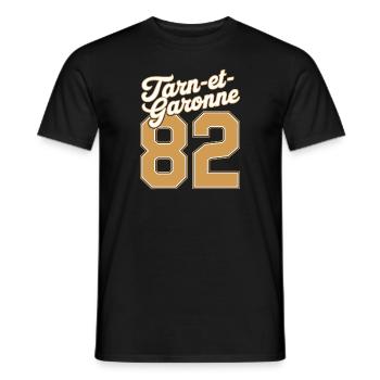 Tarn-et-Garonne 82 - T-shirt homme - noir - Devant - AI Model Male 178 light (178cm)