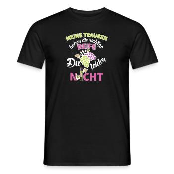 Winzerin Wein Spruch Reife Trauben Weinlese - Männer T-Shirt - Schwarz - Vorne - AI Model Male 178 light (178cm)