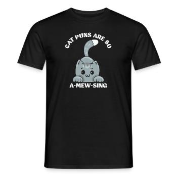 Cat puns are so amewsing Funny Animal Puns - Männer T-Shirt - Schwarz - Vorne - AI Model Male 178 light (178cm)