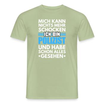 Policier non choquant - T-shirt homme - vert sauge - Devant - AI Model Male 178 light (178cm)
