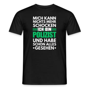 Policier non électrocutable - T-shirt homme - noir - Devant - AI Model Male 178 light (178cm)