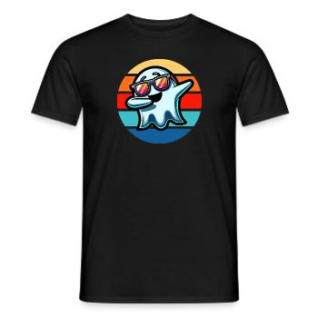 Dabbing Ghost Vintage Sunset - T-shirt homme - noir - Devant - AI Model Male 178 light (178cm)