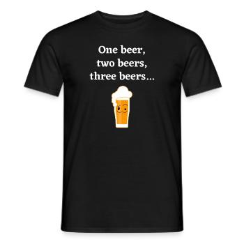 One beer, two beers, three beers... - T-shirt homme - noir - Devant - AI Model Male 178 light (178cm)