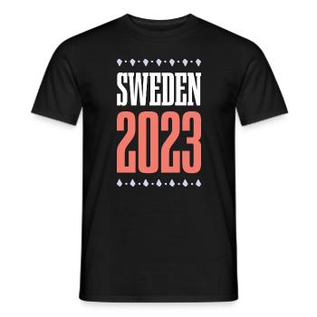 Suède 2023 - T-shirt homme - noir - Devant - AI Model Male 178 light (178cm)