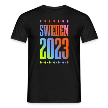 Suède 2023 - T-shirt homme - noir - Devant - AI Model Male 178 light (178cm)