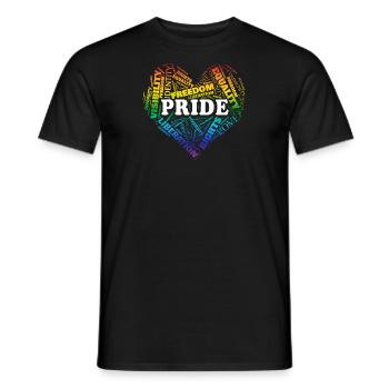 Mots d’amour de fierté - T-shirt homme - noir - Devant - AI Model Male 178 light (178cm)