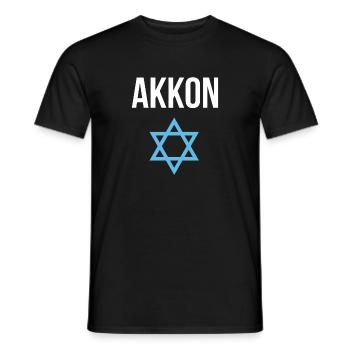 Akkon Israel Souvenir - Männer T-Shirt - Schwarz - Vorne - AI Model Male 178 light (178cm)