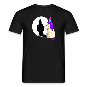 lustiges Freches Einhorn Schatten Mittelfinger - Männer T-Shirt - Schwarz - Vorne - AI Model Male 178 light (178cm)
