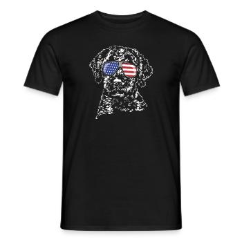 LAGOTTO ROMAGNOLO America Flag Glasses Wilsigns - Men's T-Shirt - black - Front - AI Model Male 178 light (178cm)