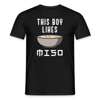 Miso Soup Chef Funny Quote Boy Likes Miso - Men's T-Shirt - black - Front - AI Model Male 178 light (178cm)