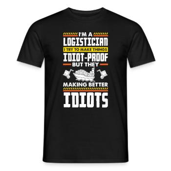 Logistics Logistician Funny Quote - Men's T-Shirt - black - Front - AI Model Male 178 light (178cm)