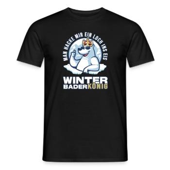 eisbader winterbader-könig eisbademeister eisbaden - Männer T-Shirt - Schwarz - Vorne - AI Model Male 178 light (178cm)