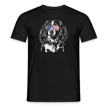 Nederlandse Kooikerhondje Amerika Fahne Hunde - T-shirt homme - noir - Devant - AI Model Male 178 light (178cm)
