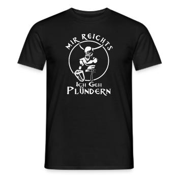 Viking Norse Norseman Goes Looting - Men's T-Shirt - black - Front - AI Model Male 178 light (178cm)