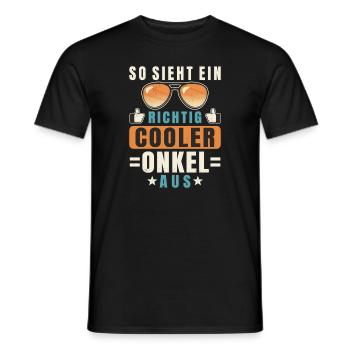 Onkel So Sieht Ein Richtig Cooler Onkel Aus - Männer T-Shirt - Schwarz - Vorne - AI Model Male 178 light (178cm)