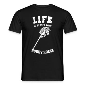 La vie est meilleure avec Hobby Horse - T-shirt homme - noir - Devant - AI Model Male 178 light (178cm)