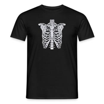 Skeleton Rib Cage Happy Halloween Trick Or Treat - Men's T-Shirt - black - Front - AI Model Male 178 light (178cm)
