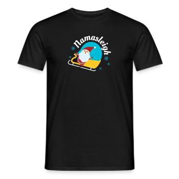Namasleigh Père Noël Traîneau Cadeau de Noël - T-shirt homme - noir - Devant - AI Model Male 178 light (178cm)