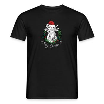 Cow Moooy Christmas Farm Barn Bovine Country - Men's T-Shirt - black - Front - AI Model Male 178 light (178cm)