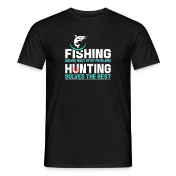 Fishing and Hunting - Männer T-Shirt - Schwarz - Vorne - AI Model Male 178 light (178cm)