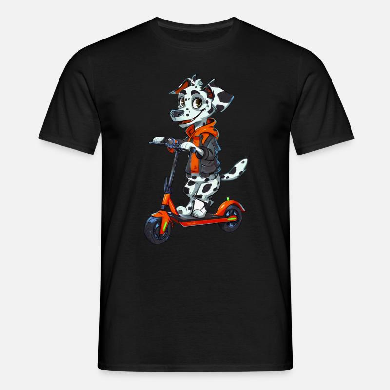 Dalmatiner Roller - Männer T-Shirt - Schwarz