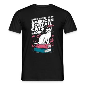 Katze American Bobtail Geschenk - Männer T-Shirt - Schwarz - Vorne - AI Model Male 178 light (178cm)