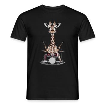Giraffe Schlagzeug - Männer T-Shirt - Schwarz - Vorne - AI Model Male 178 light (178cm)