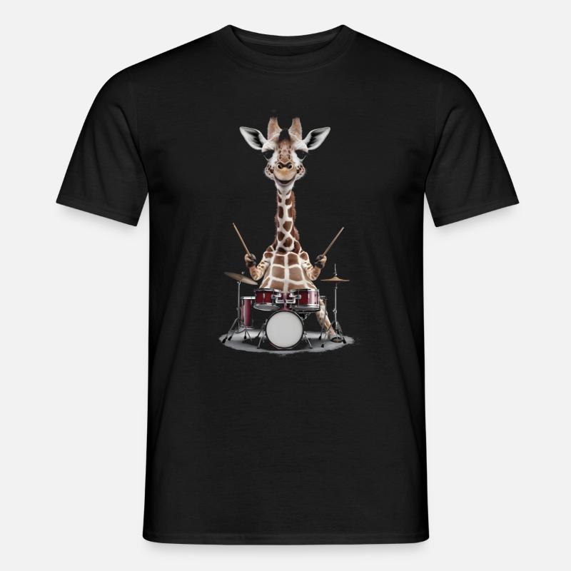Giraffe Schlagzeug - Männer T-Shirt - Schwarz