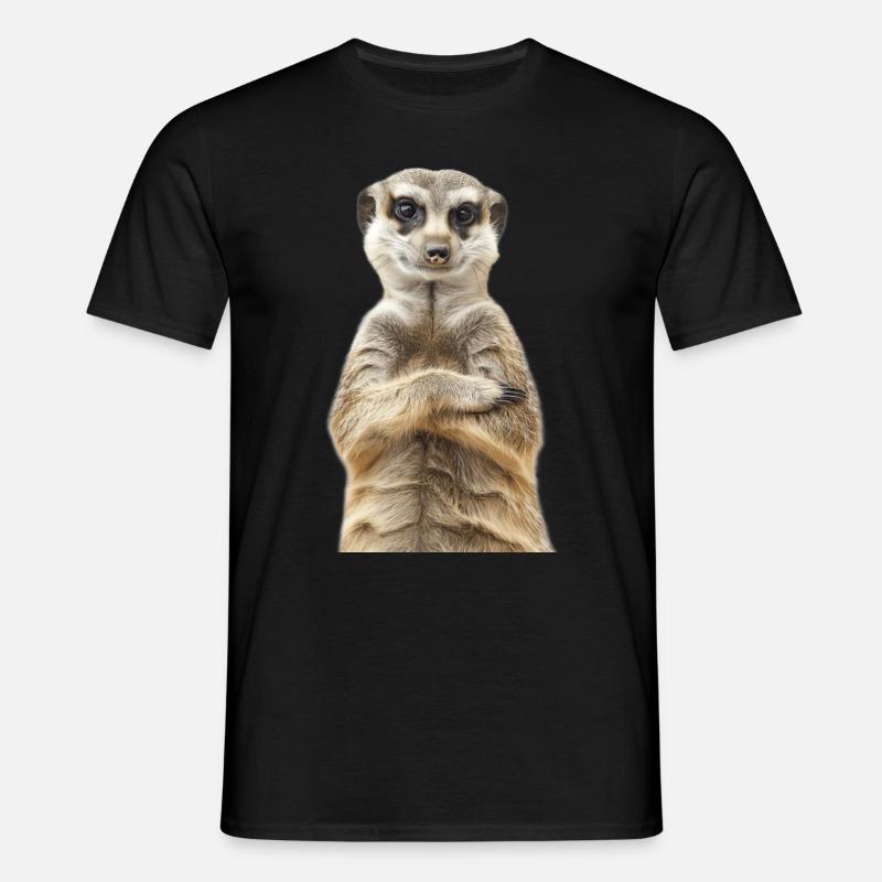 Erdmännchen - Männer T-Shirt - Schwarz