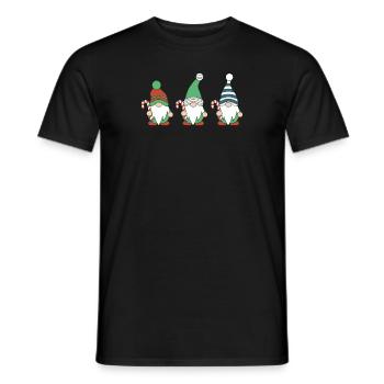 Drei Süße Weihnachtsgnomes - Männer T-Shirt - Schwarz - Vorne - AI Model Male 178 light (178cm)