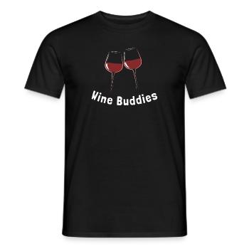 Wine Buddies - Men's T-Shirt - black - Front - AI Model Male 178 light (178cm)