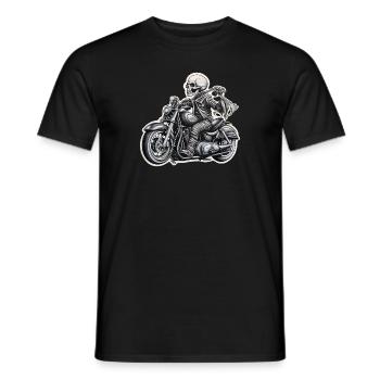 Skelett auf Motorrad - Männer T-Shirt - Schwarz - Vorne - AI Model Male 178 light (178cm)