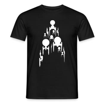 Star Trek Discovery Raumschiff - Männer T-Shirt - Schwarz - Vorne - AI Model Male 178 light (178cm)