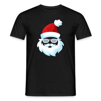 Santa Claus Beard Sunglasses Christmas Hat - Men's T-Shirt - black - Front - AI Model Male 178 light (178cm)