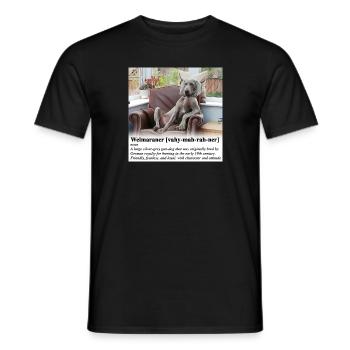 Weimaraner mit Attitude - Männer T-Shirt - Schwarz - Vorne - AI Model Male 178 light (178cm)