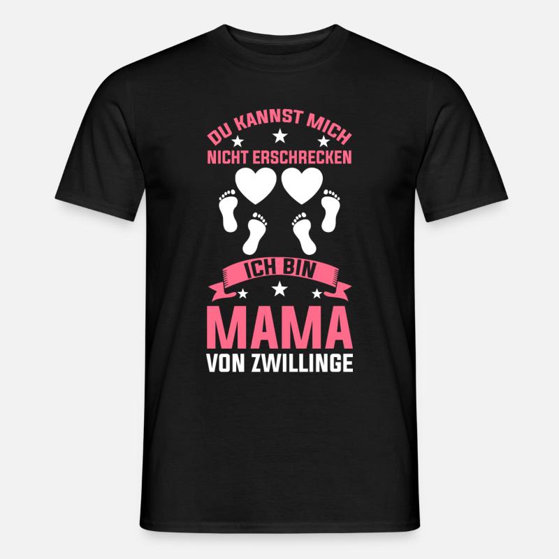 Zwillingsmama Zwillingsmutter Zwillingskinder Mutt - Männer T-Shirt - Schwarz