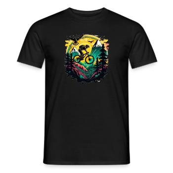 Mountain Bike BMX MTB Bike Street Trial Outdoor - Men's T-Shirt - black - Front - AI Model Male 178 light (178cm)
