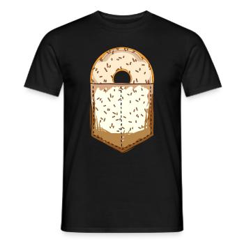 Süßigkeiten Geschenk Brusttasche Streusel Donuts - Männer T-Shirt - Schwarz - Vorne - AI Model Male 178 light (178cm)