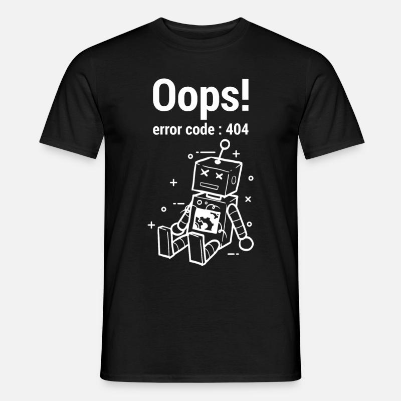 Oops Fehler 404 Grafik - Männer T-Shirt - Schwarz